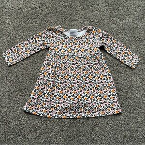 Forever Me Orange/Black/Pink Floral Leopard Print Dress, Size 18 Months